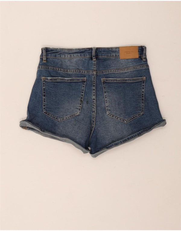 Pantaloncini in denim invecchiato Zara da donna EU 36 XS W26 Blu