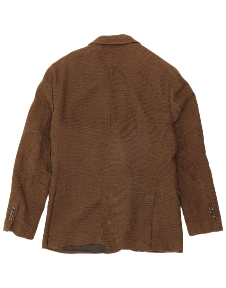 MASSIMO DUTTI Giacca blazer da uomo a 2 bottoni UK 38 Viscosa marrone medio