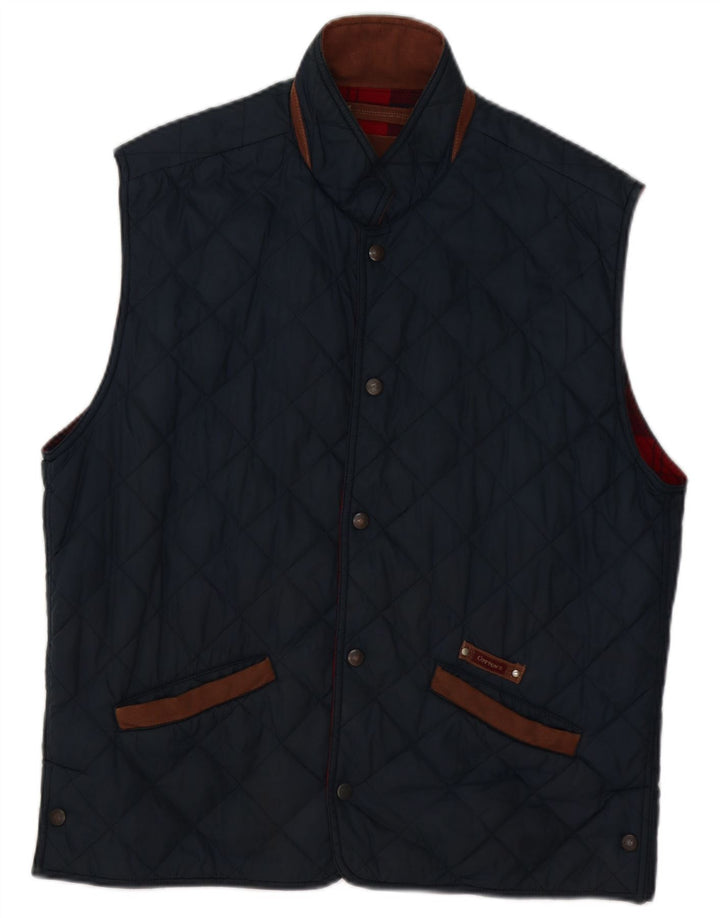 Gilet trapuntato da uomo di Cotton's Industries UK 38 medio blu navy in poliammide