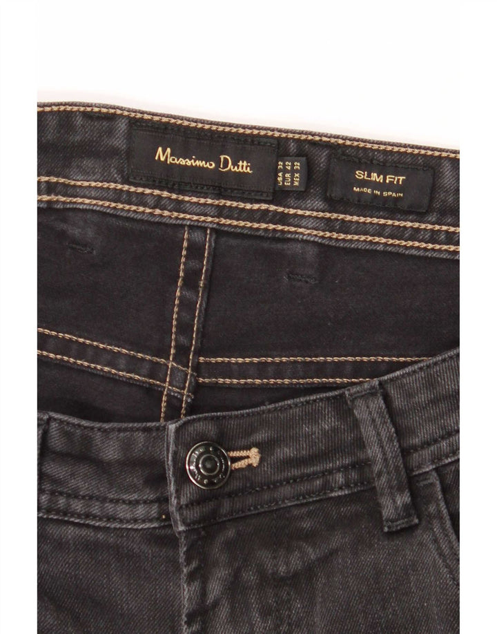 Jeans slim da uomo Massimo Dutti EU 42 Large W32 L30 Cotone grigio
