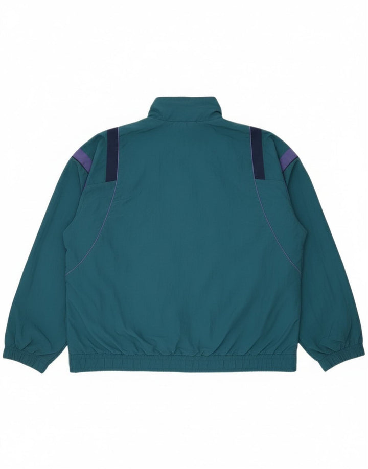 Giacca da tuta da uomo vintage vestibilità ampia, grande color block blu