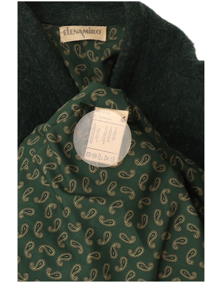ELENA MIRO Cappotto doppiopetto da donna UK 14 Large Verde Lana