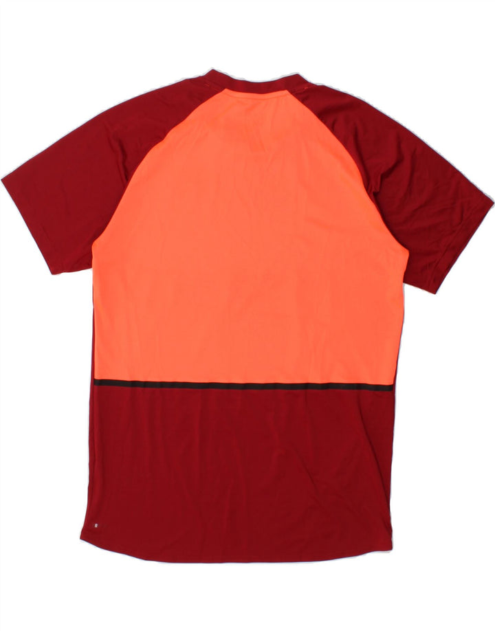 PUMA Mens T-Shirt Top Medium Maroon Colourblock Polyester Vintage Puma and Second-Hand Puma from Messina Hembry 