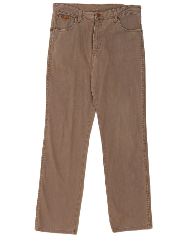 Pantaloni casual dritti da uomo Wrangler W34 L32 in cotone marrone