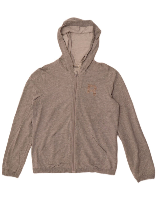 Maglione con cappuccio e zip da donna Reebok UK 12/14 Cotone grigio medio
