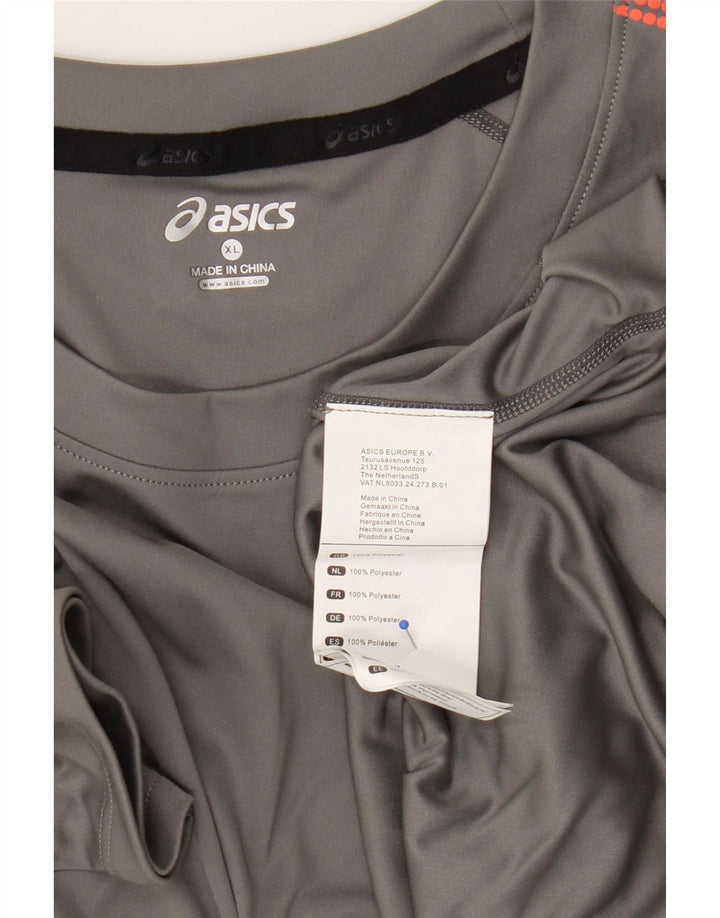 T-shirt da uomo Asics Top XL Poliestere geometrico grigio