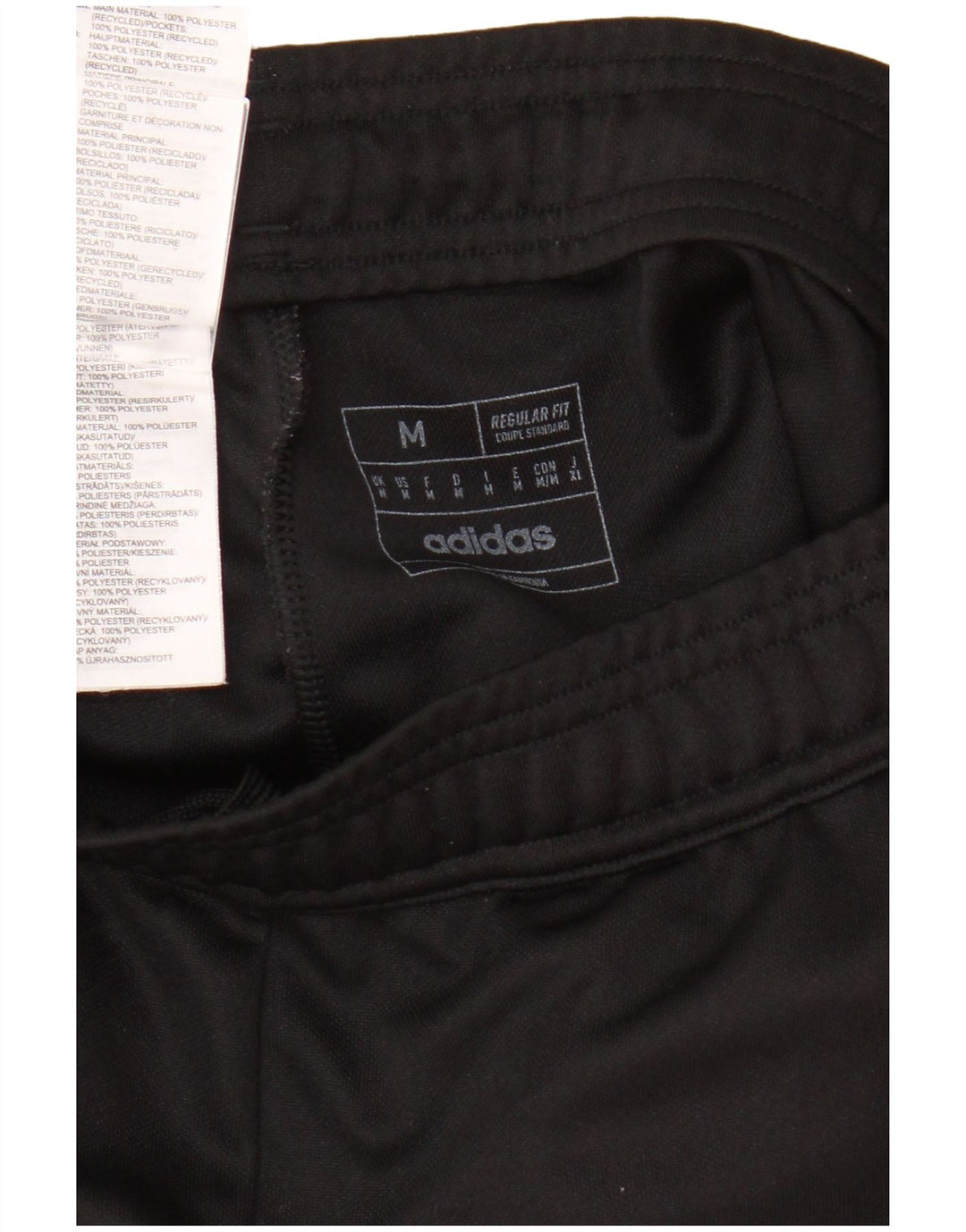 Pantaloni da tuta da uomo Adidas Regular Fit in poliestere nero medio