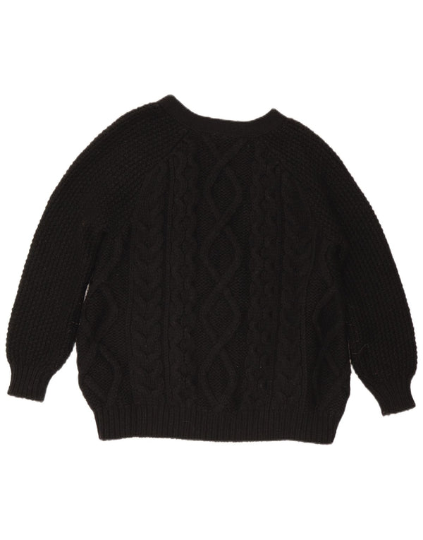 Maglione cardigan da donna Stefanel UK 14 lana nera media