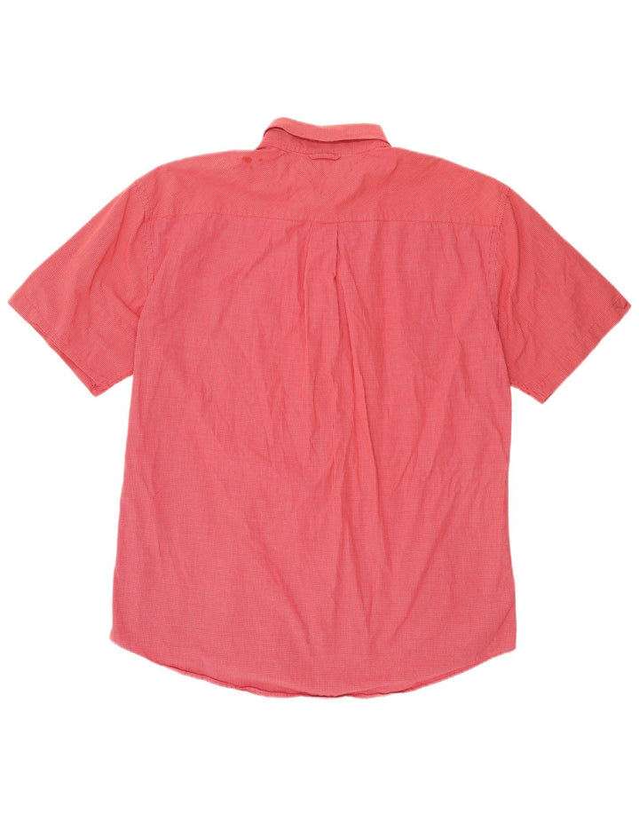 Camicia a maniche corte da uomo Tommy Hilfiger XL in cotone a quadretti rosso