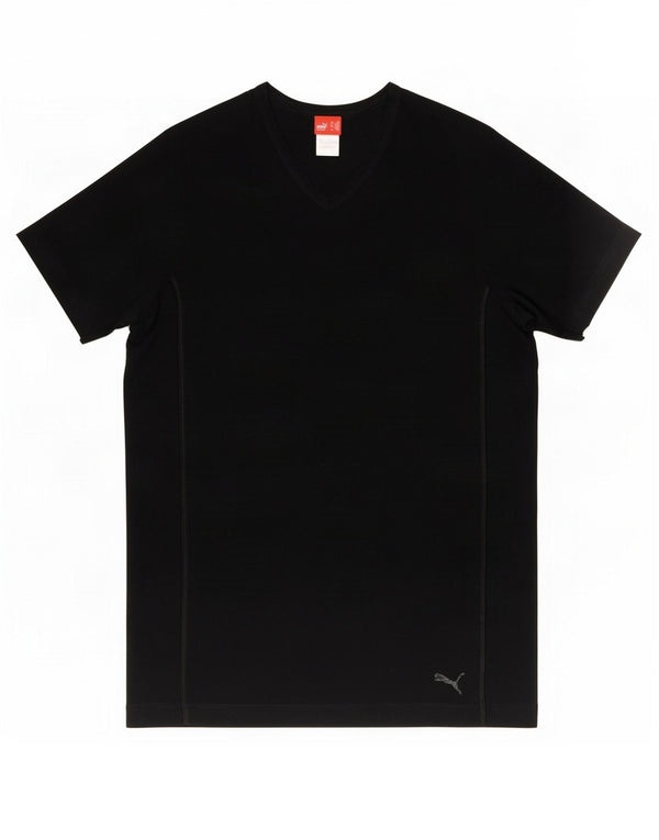 Puma Mens T-Shirt Top Medium Black Cotton
