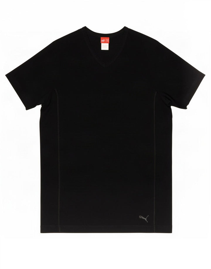 T-shirt da uomo Puma Top in cotone nero medio