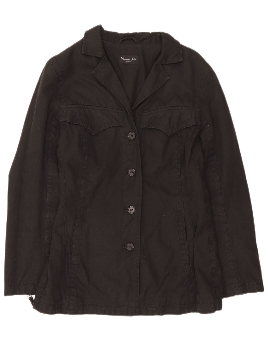 Giacca utility da donna Massimo Dutti UK 16 grande cotone nero