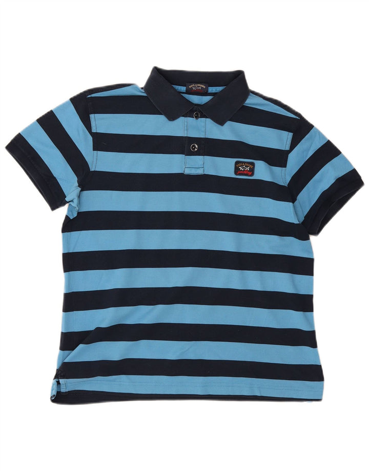 Polo da uomo Paul & Shark a righe blu medio