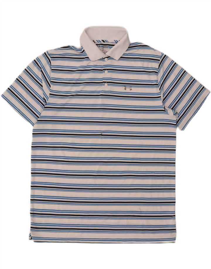 Polo da uomo Under Armour XL poliestere a righe bianche