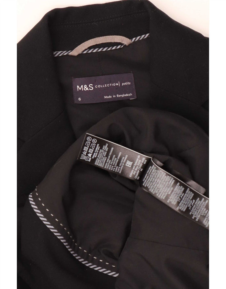 Giacca blazer a 2 bottoni da donna Marks & Spencer UK 6 XS poliestere nero
