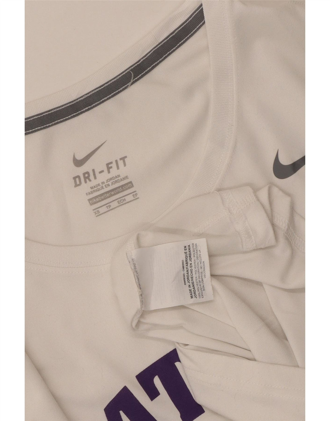 T-shirt grafica Nike Patton Hawks da donna UK 6 XS poliestere bianco