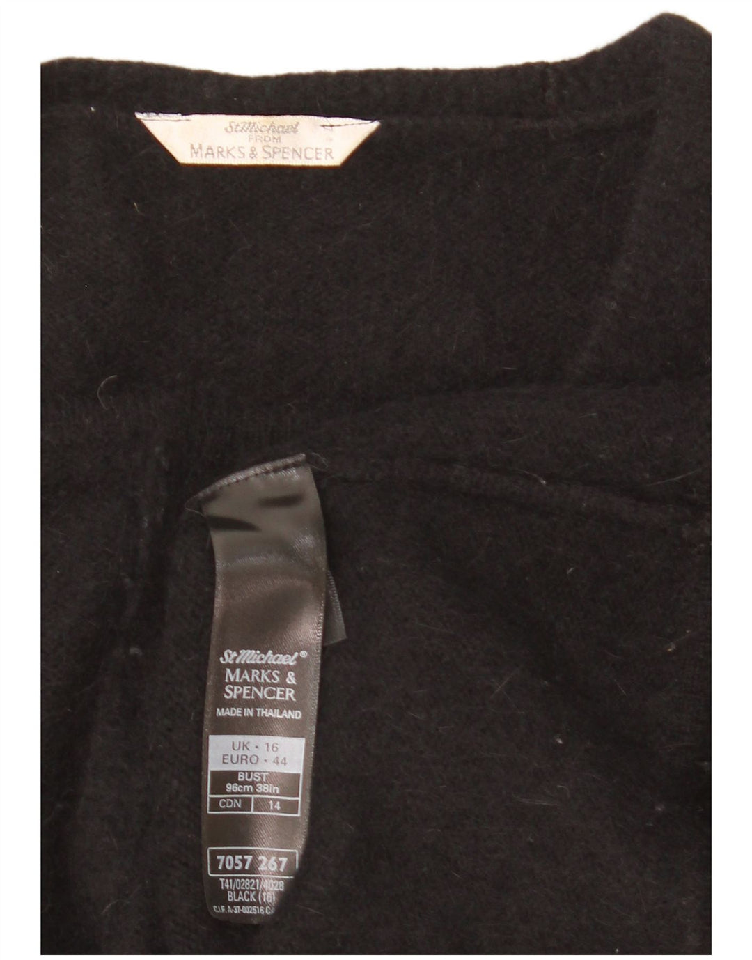 Maglione cardigan da donna Marks & Spencer UK 16 Large Black Angora