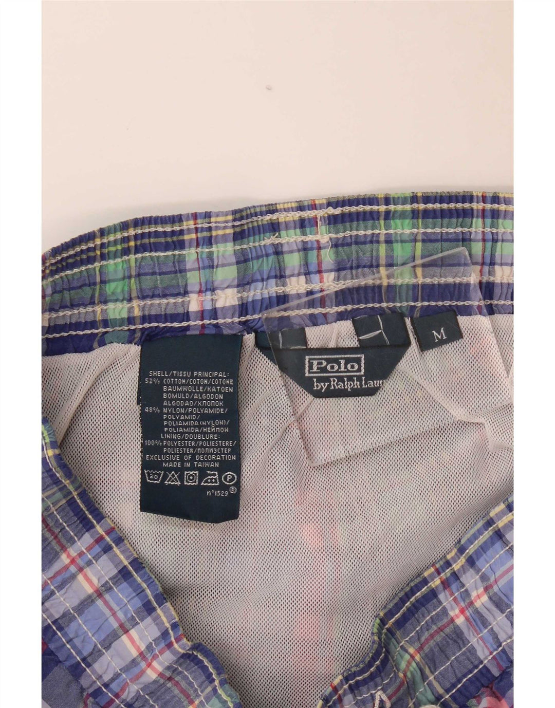 Pantaloncini da bagno da uomo Polo Ralph Lauren cotone medio a quadri multicolore