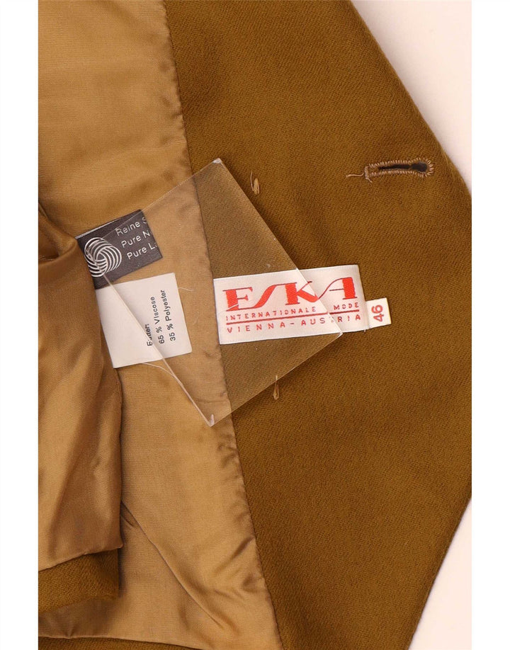 Giacca bolero doppiopetto vintage da donna con maniche a 3/4 IT 46 grande color kaki