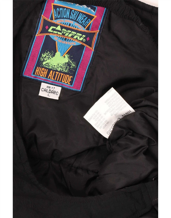 Pantaloni da sci da uomo Campri salopette grandi in nylon nero