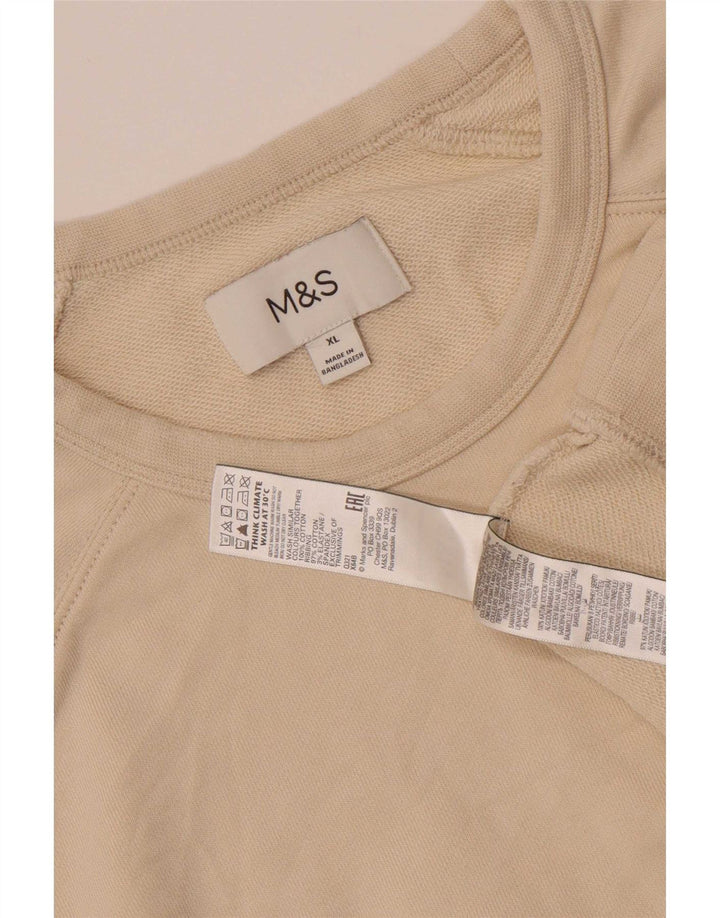 Felpa da uomo Marks & Spencer maglione XL cotone beige