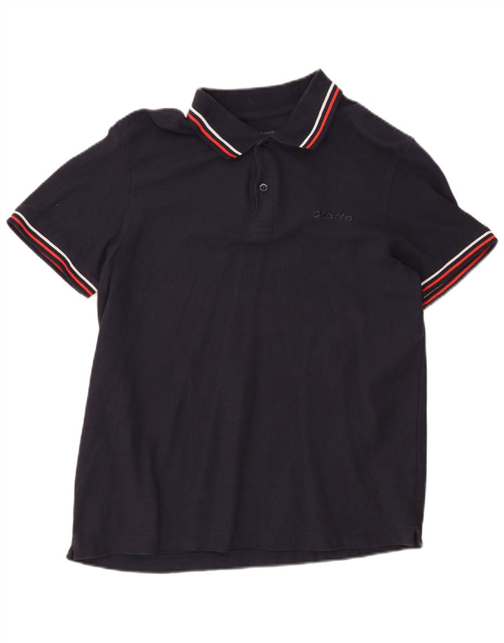 Polo da uomo Lotto in cotone medio blu navy