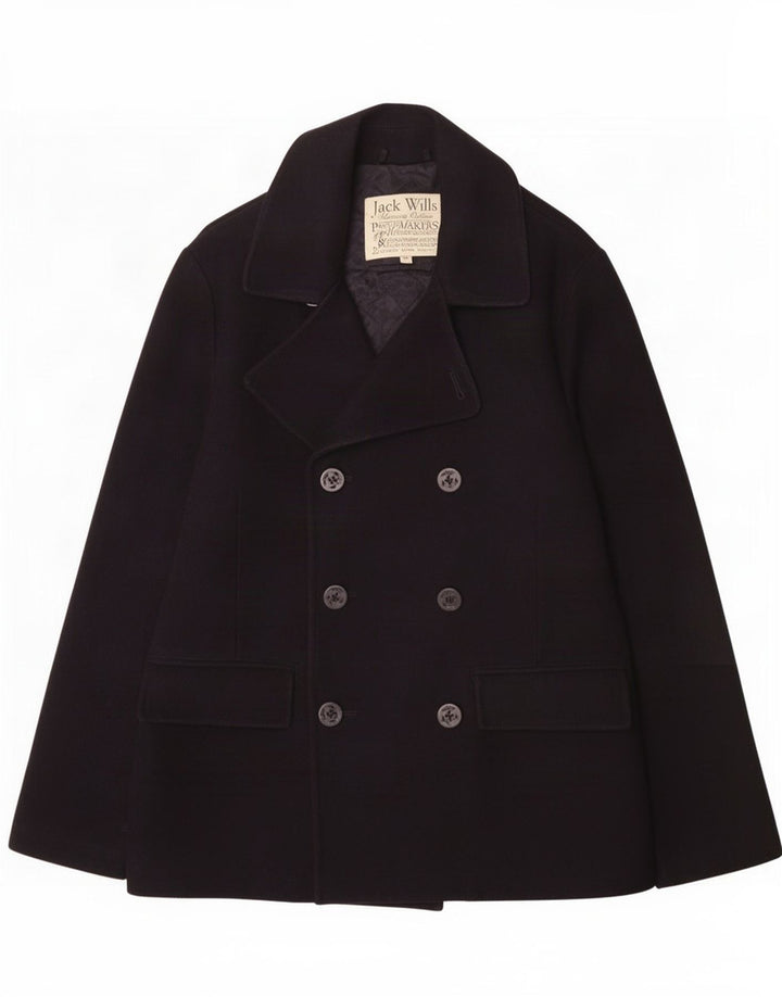 Cappotto da marinaio da uomo Jack Wills UK 38 Lana media blu navy