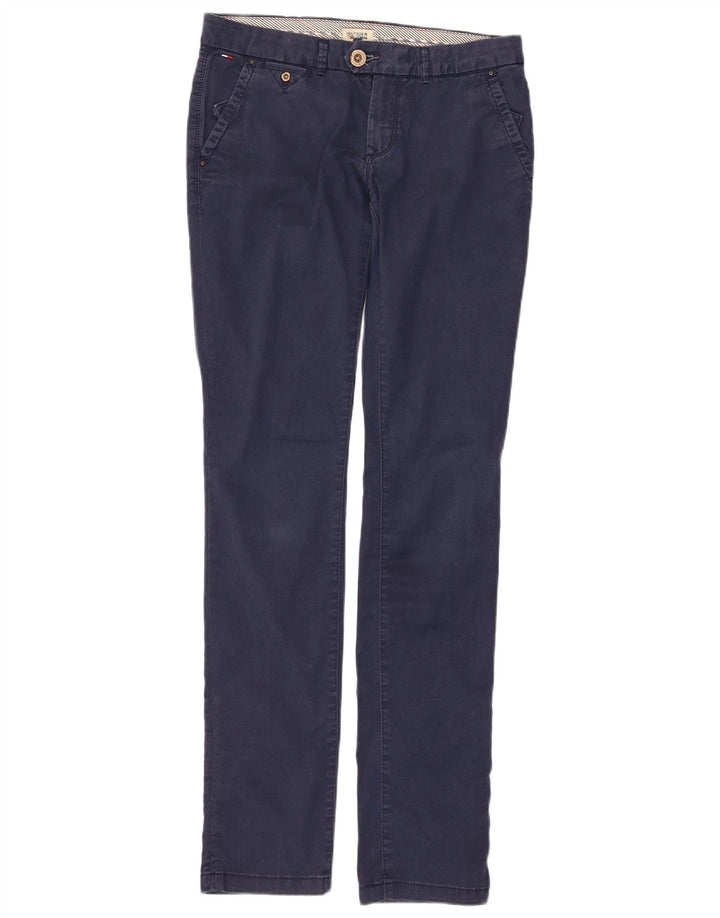 TOMMY HILFIGER Pantaloni da abito slim da donna W28 L34 cotone blu navy