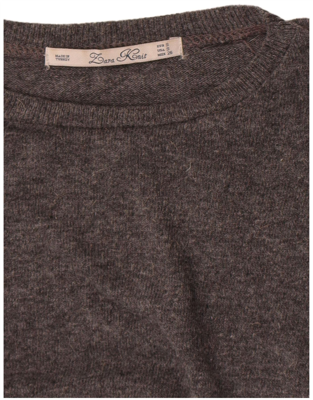 Maglione corto con scollo a barca oversize da donna Zara UK 10 piccolo grigio