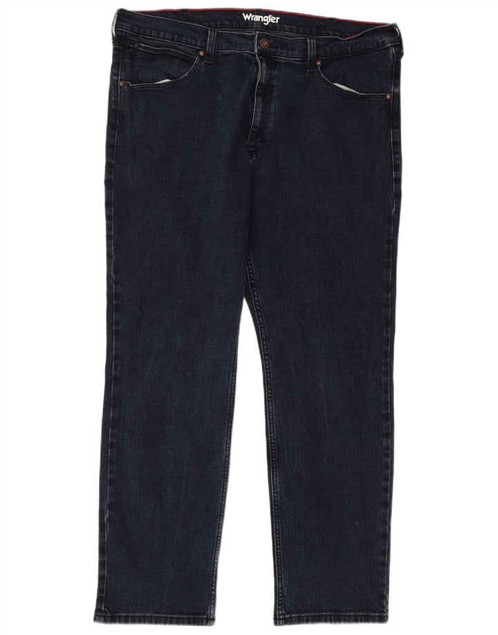 Jeans dritti regolari da uomo Wrangler W38 L30 cotone blu navy