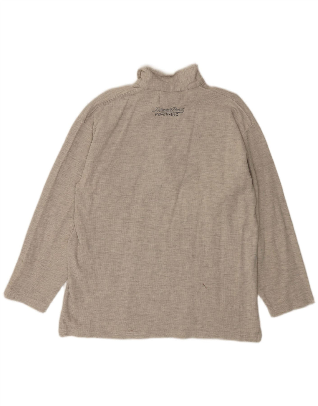 Polo a maniche lunghe da uomo con zip e collo Island Port XL grigio chiazzato