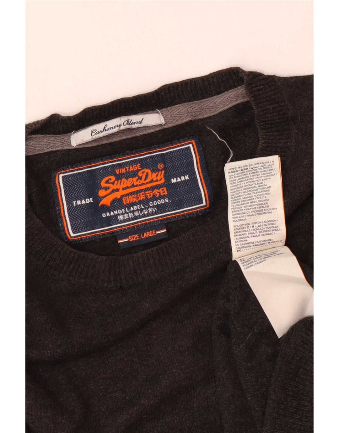 Maglione da uomo girocollo Superdry in cotone marrone grande