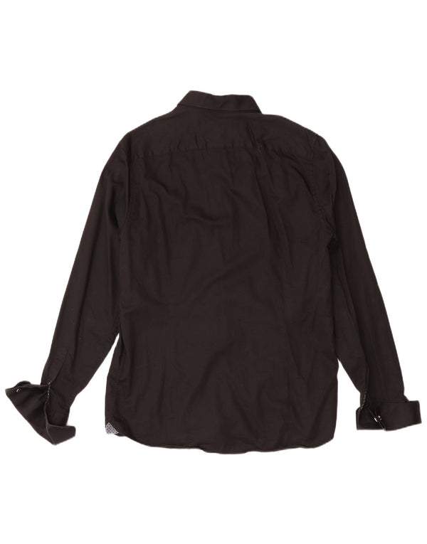 Ted Baker Camicia formale da uomo dal taglio moderno taglia 16 grande in cotone nero