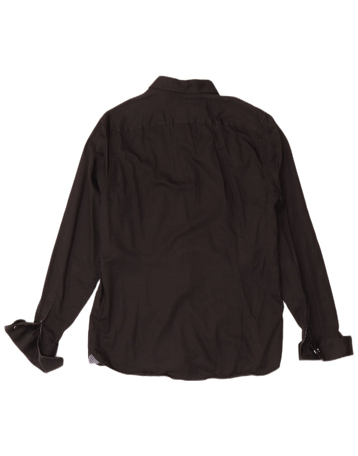 Ted Baker Camicia formale da uomo dal taglio moderno taglia 16 grande in cotone nero