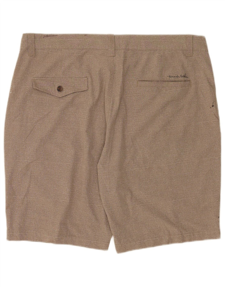 Pantaloncini chino da uomo Travis Mathew W36 poliestere a quadri beige grande