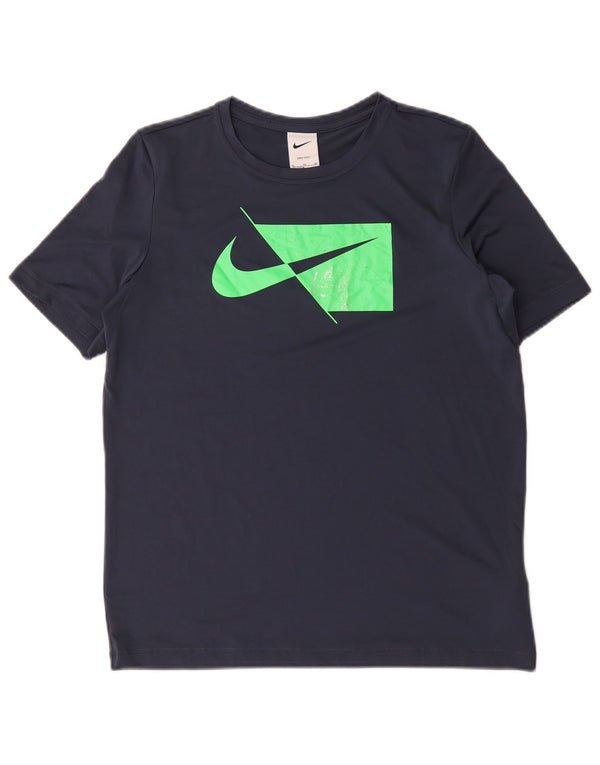 T-shirt grafica Nike da ragazzo Dri Fit Top 13-14 anni XL blu navy poliestere