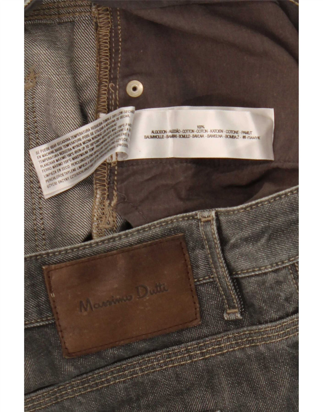 Jeans dritti da uomo Massimo Dutti EU 44 Large W34 L29 Cotone grigio