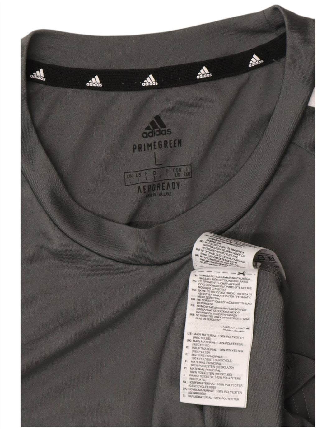 T-shirt Adidas Aeroready da uomo, grande, in poliestere grigio