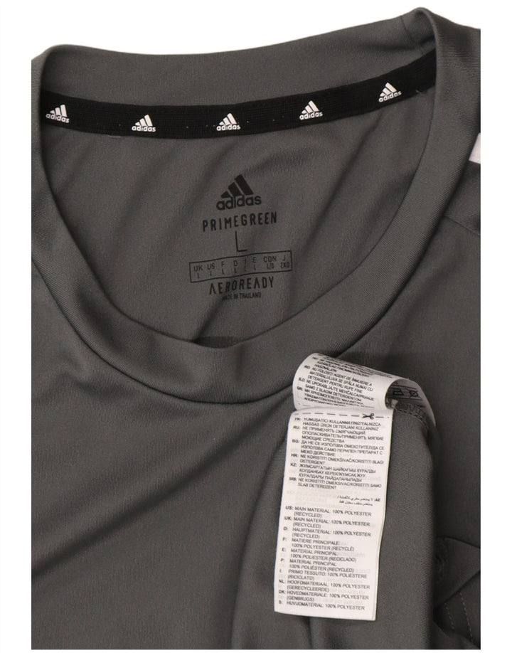 T-shirt Adidas Aeroready da uomo, grande, in poliestere grigio