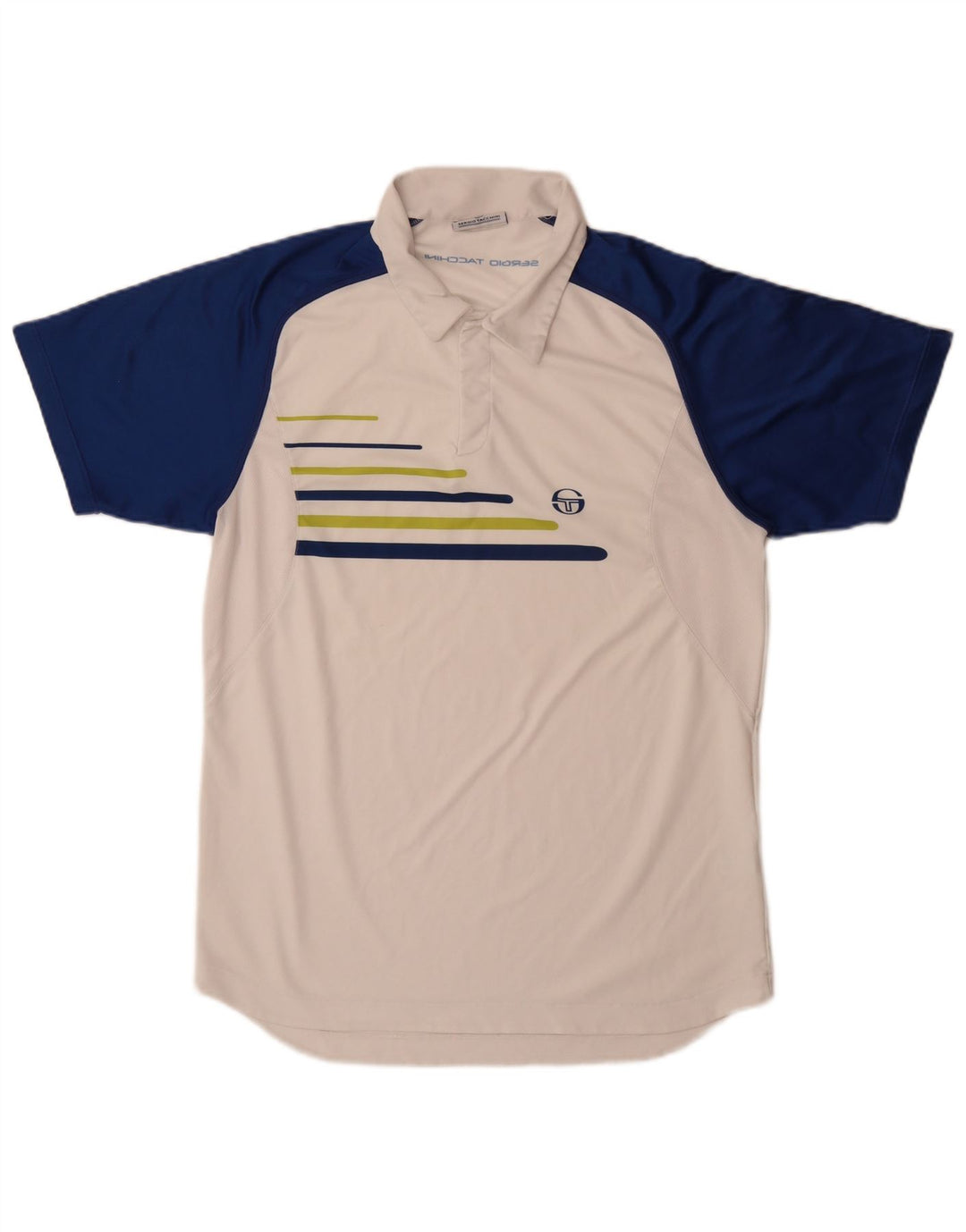 Polo da uomo Sergio Tacchini grande in poliestere color block bianco