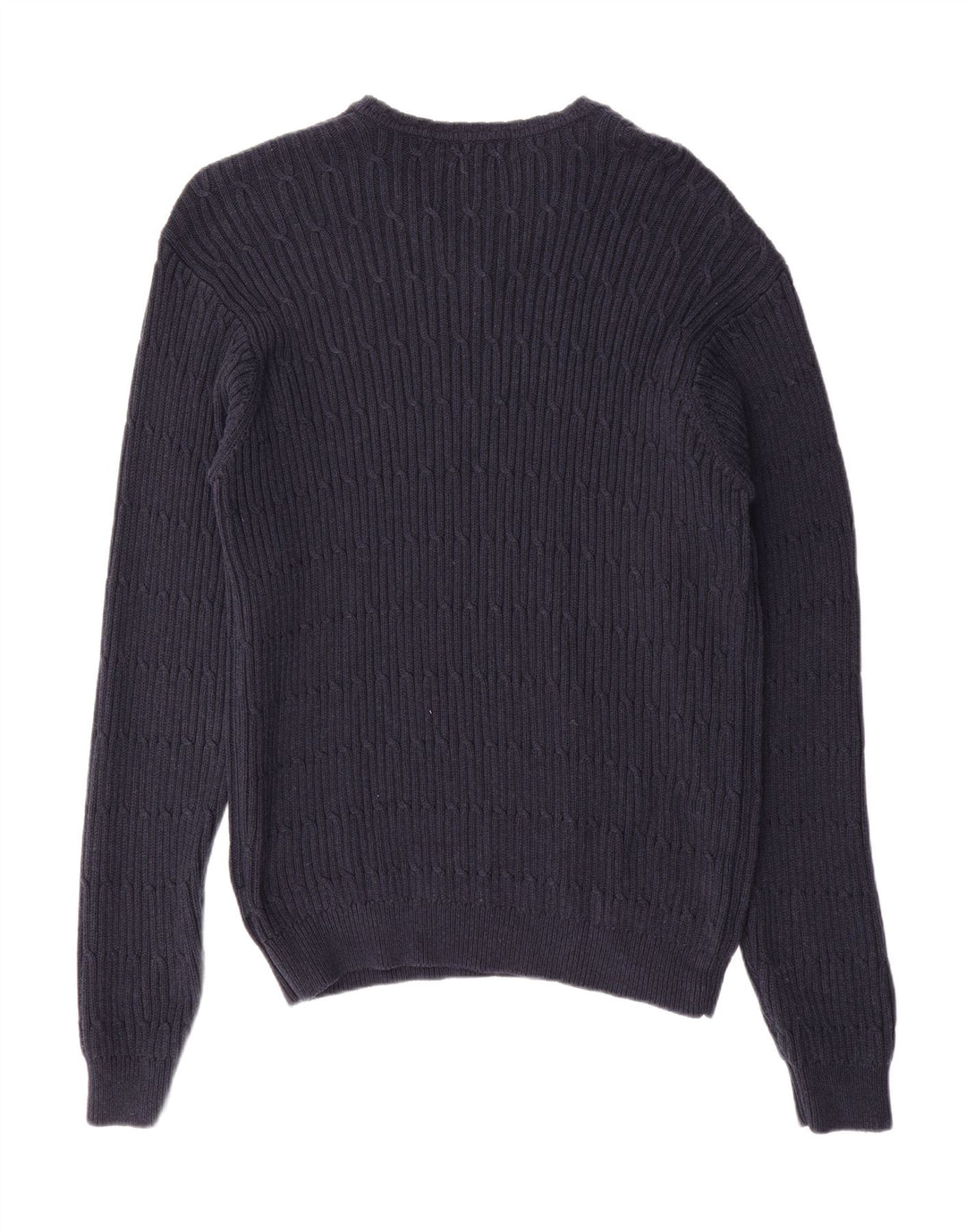 IZOD Mens V-Neck Jumper Sweater Medium Navy Blue Cotton