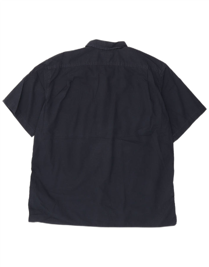 EDDIE BAUER Camicia da uomo a maniche corte vestibilità classica XL in cotone blu navy