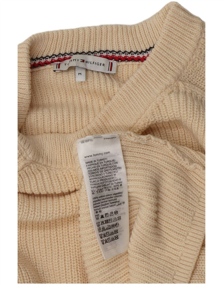 Maglione maglione girocollo da donna Tommy Hilfiger UK 14 medio bianco sporco