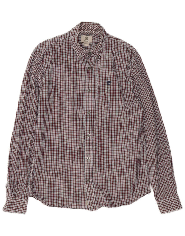 Camicia Timberland da uomo slim fit a quadretti rossi medi