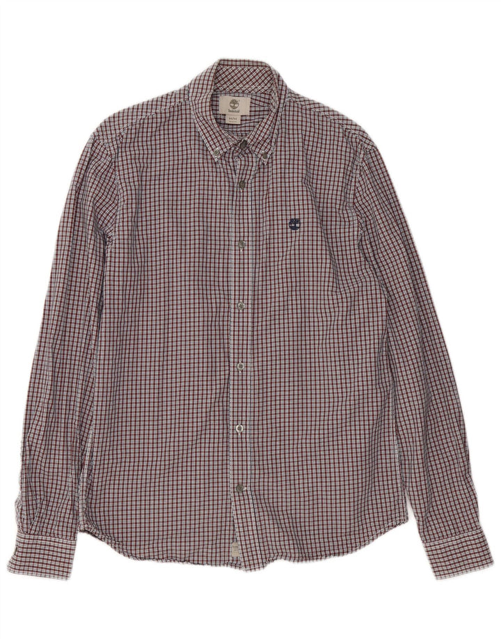 Camicia Timberland da uomo slim fit a quadretti rossi medi