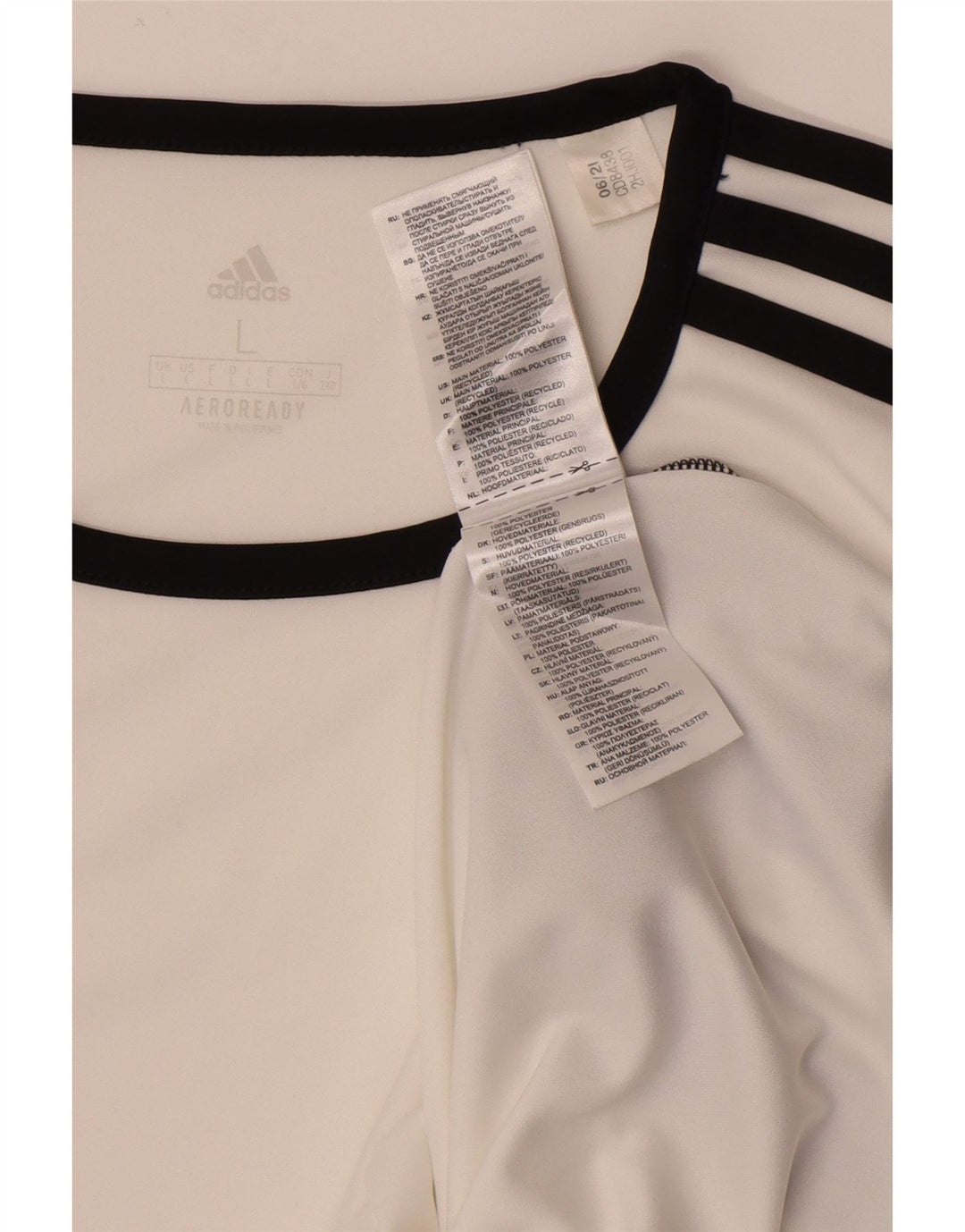 T-shirt Adidas Aeroready da uomo, grande, in poliestere color block bianco