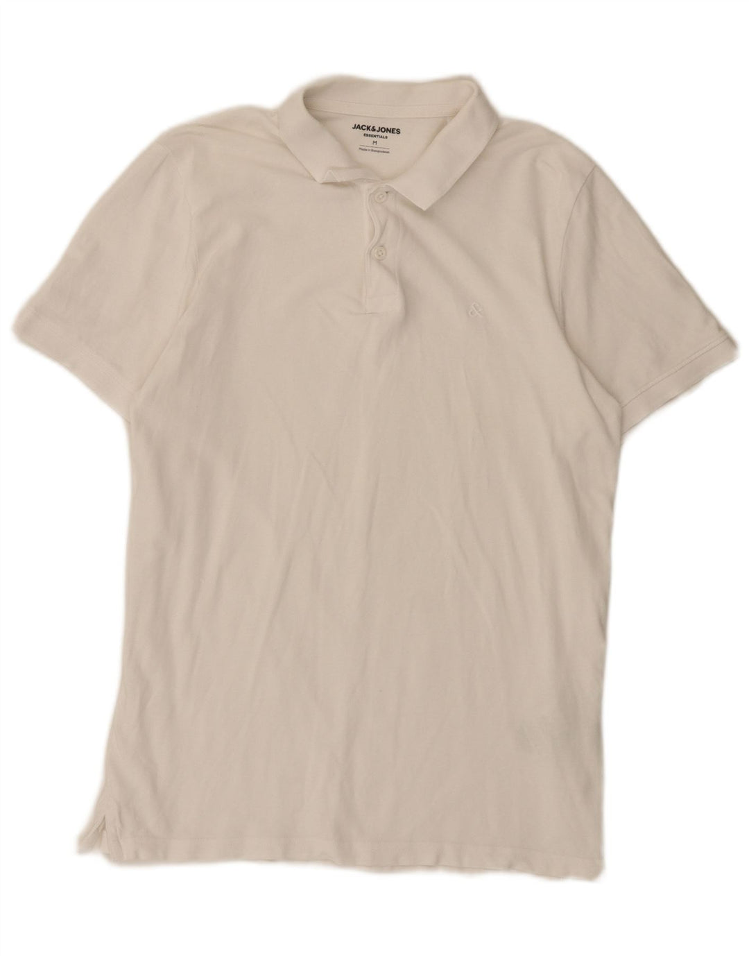 Polo da uomo Regular Fit Jack & Jones in cotone bianco medio