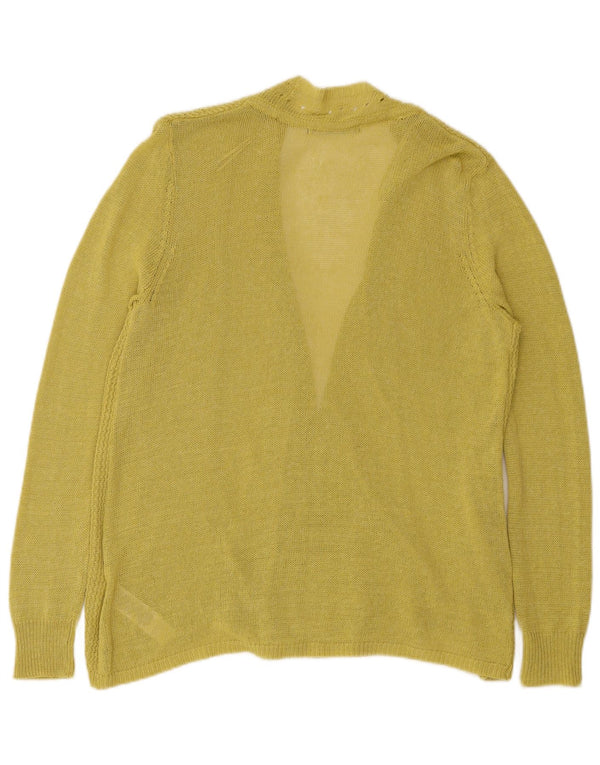 Maglione cardigan aperto da donna Marks & Spencer UK 16 grande viscosa verde
