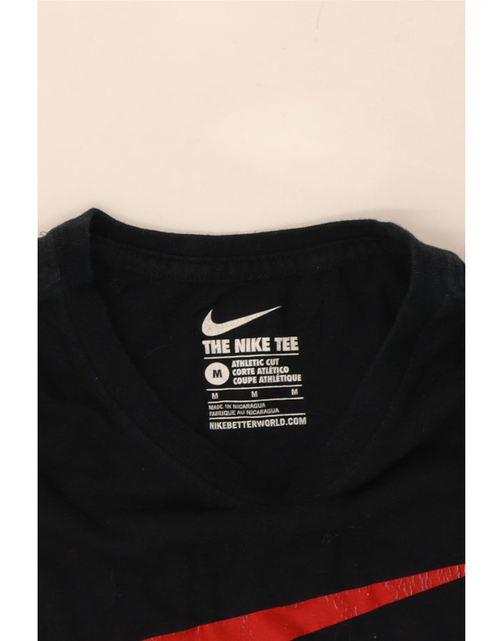 NIKE Mens Athletic Cut Graphic T-Shirt Top Medium Black Cotton Vintage Nike and Second-Hand Nike from Messina Hembry 