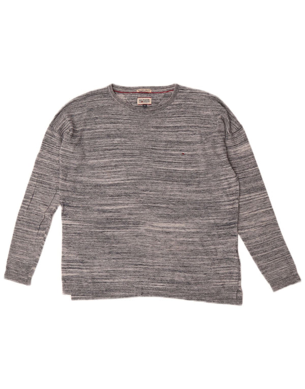 Maglione maglione girocollo da donna Tommy Hilfiger UK 6 XS blu screziato